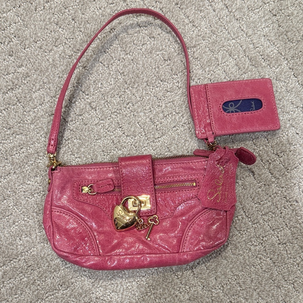 Salad Stylish Pink Handbag with Heart Charm